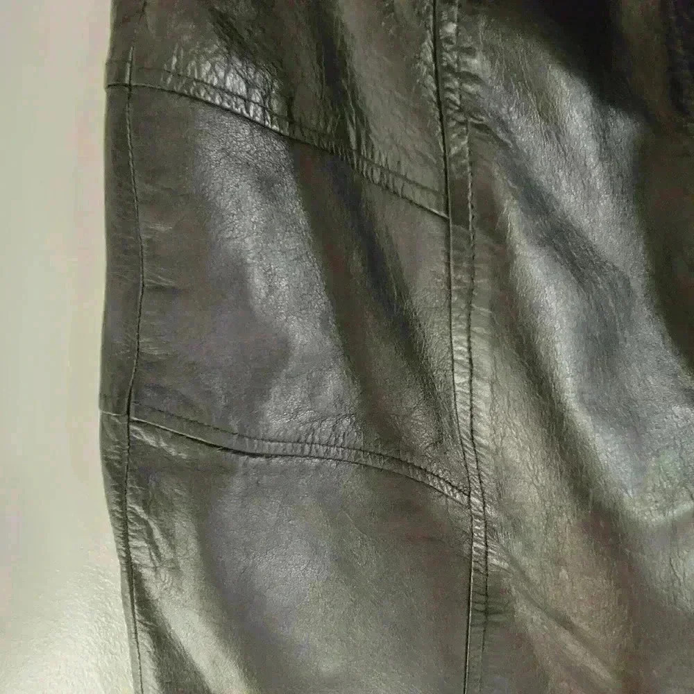 Beautiful Vintage Morningside Black REAL Leather Women's Skirt Size 10 - Picture 5 of 7